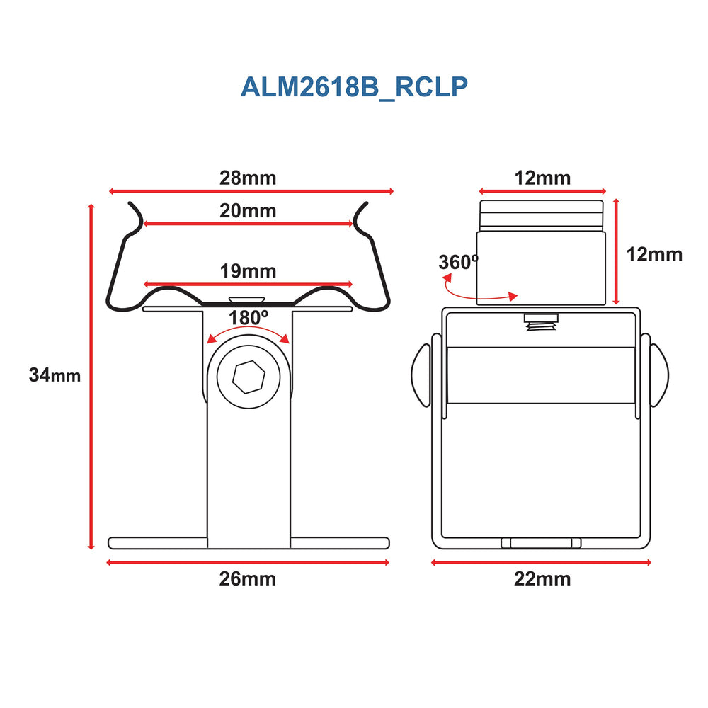 MOSS-ALM-2618B Adjustable Mounting Clip