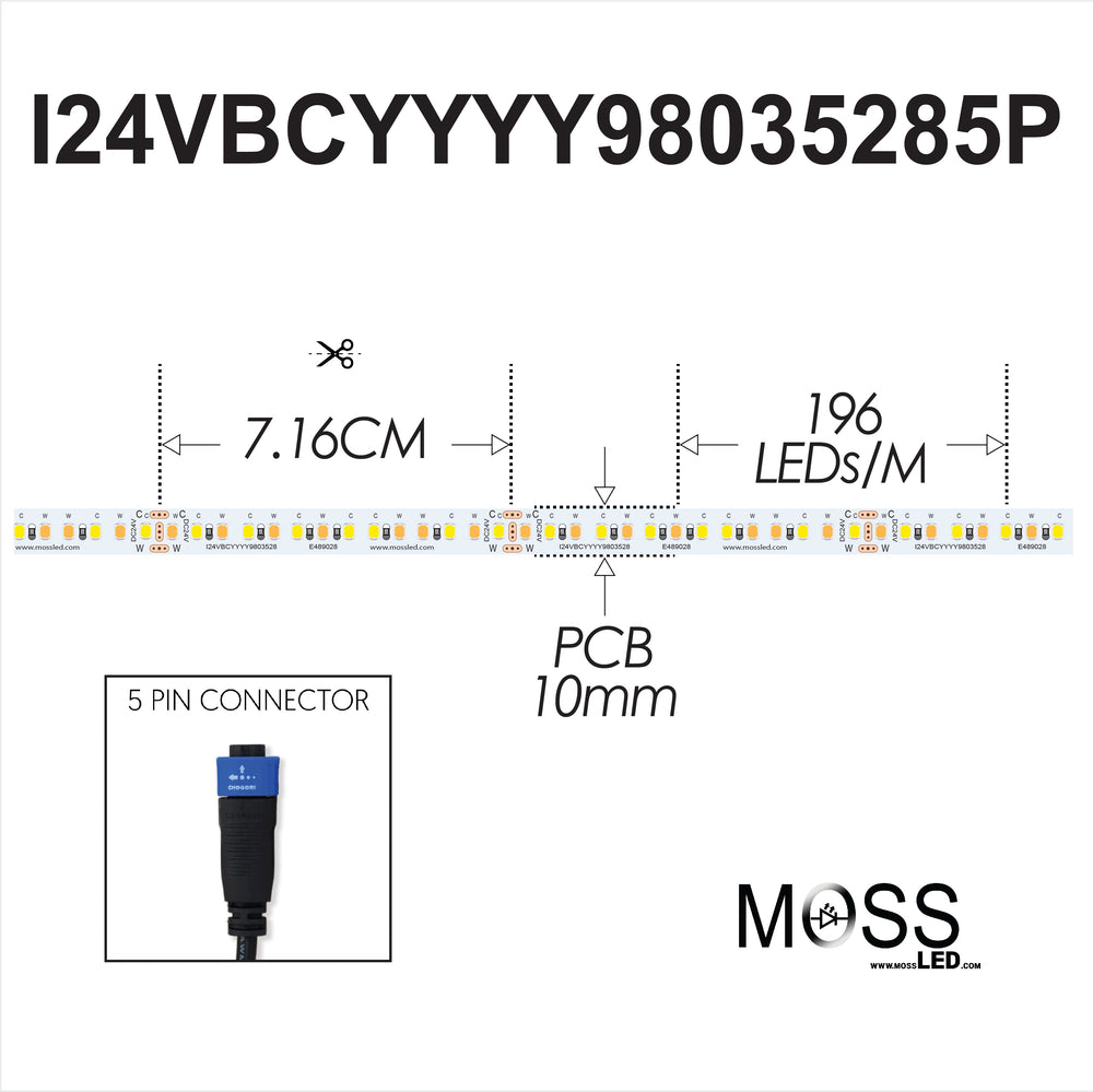 FlexLED Bi-Colour 3000K - 5600K 24v (CCT Adjustable)