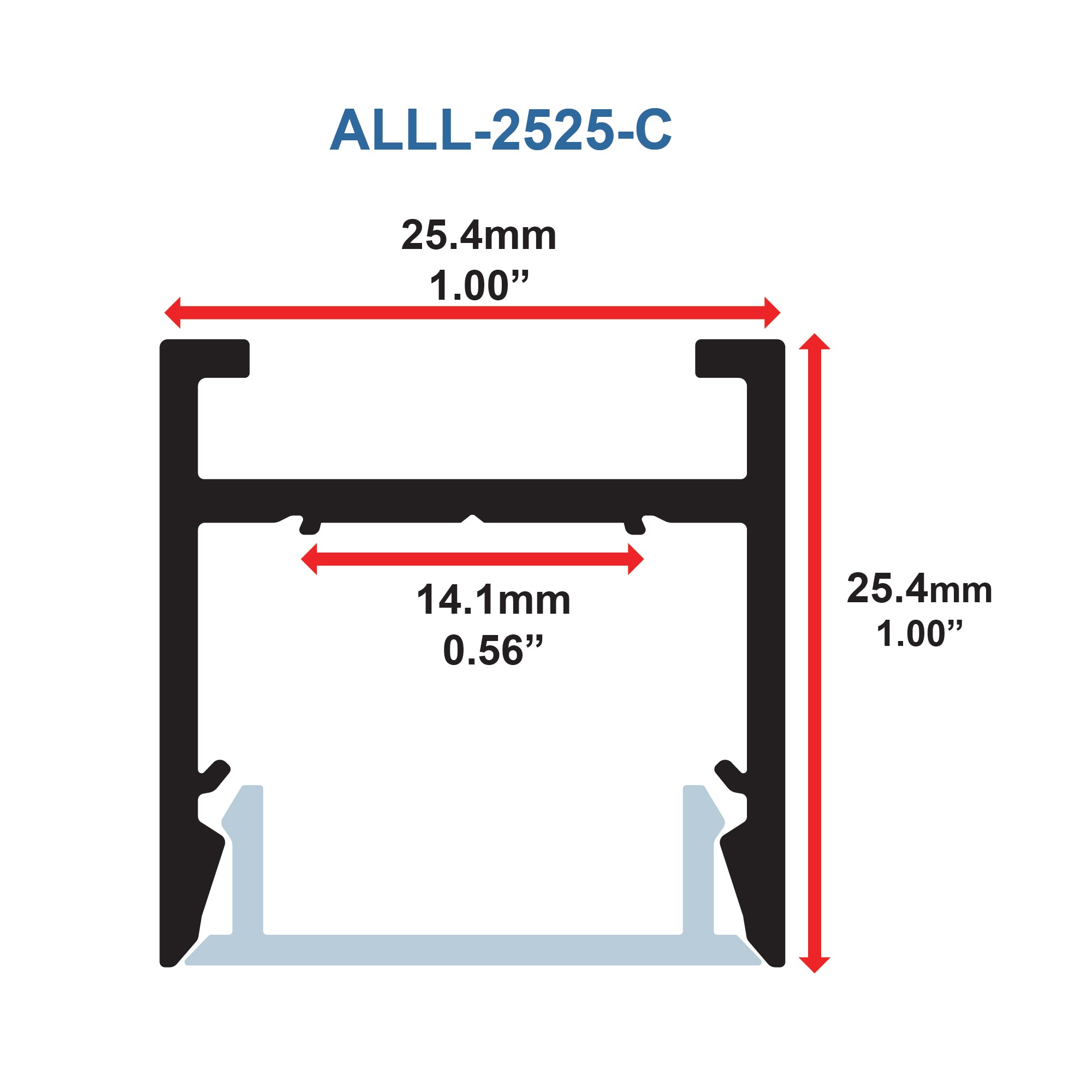 Aluminum Channel - MOSS-ALLL-2525-C