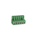 Green 6-position phoenix connector on a white background