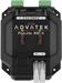 Advatek PixLite R2F-S pixel receiver front view showing green terminal connectors red fuse holders LED indicators and white RJ45 connectors transparent background