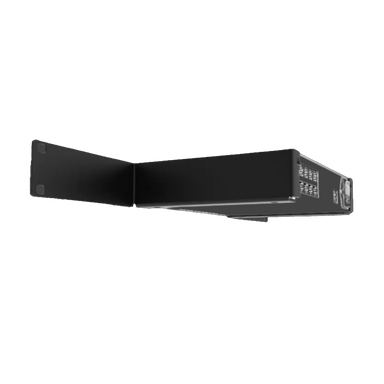 Advatek PixLite Mk3 T8-S Single 1U Rack Kit installed with single T8-S unit mounted in black rack bracket angle view transparent background
