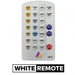 Astera ARC3 infrared remote control white with CCT color temperature buttons dimming controls Blue Mode Max Runtime power buttons and Astera logo white background