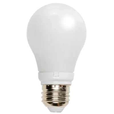 Astera Luna Bulb single unit with dome diffuser front view showing E27 screw base white frosted globe transparent background