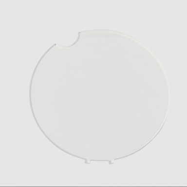 Astera QuikBeam EdgeSoftener filter top down view clear frosted diffusion disc with alignment notches white background