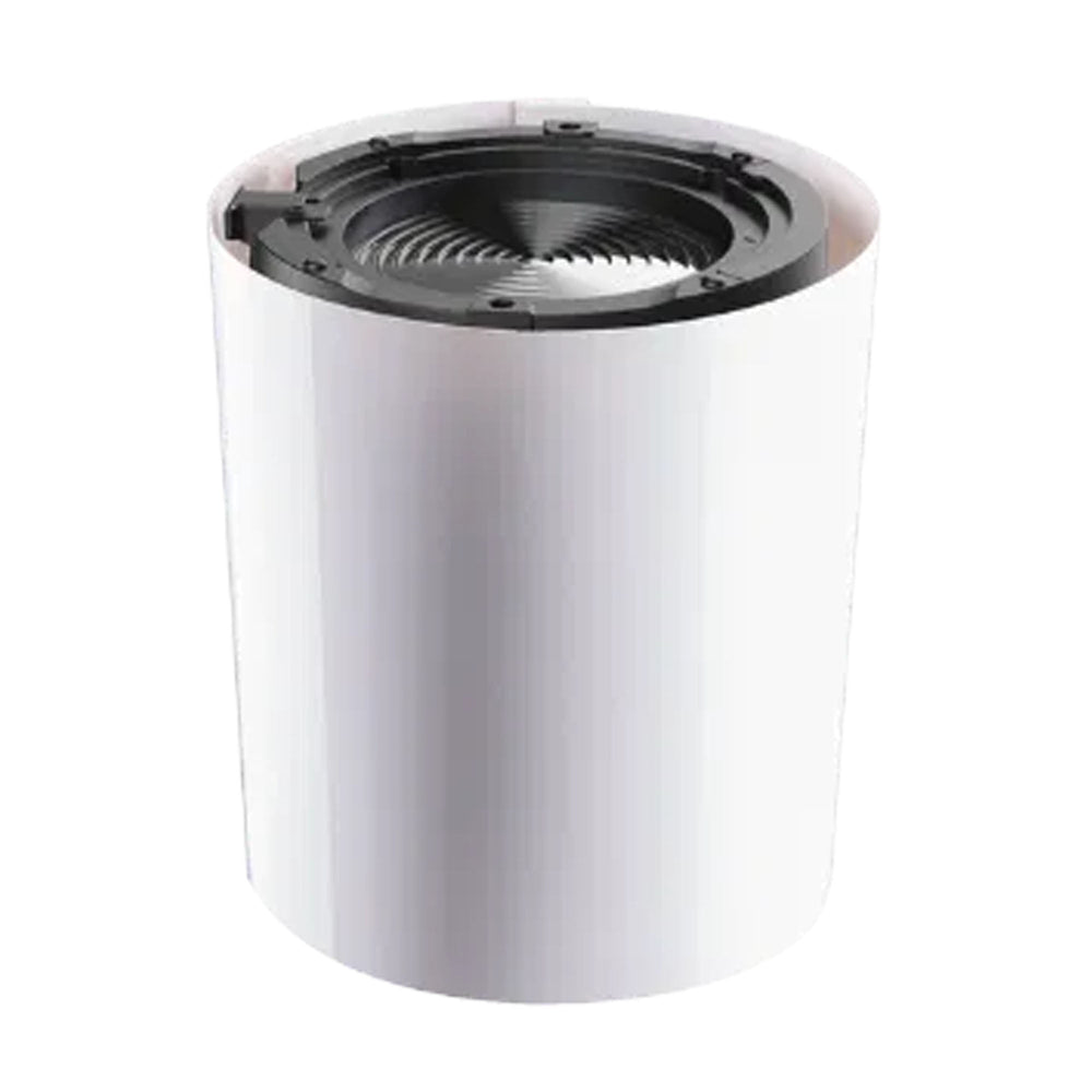 Astera QuikBeam FlexCover white finish single unit top down view showing interior mounting mechanism and lens white background