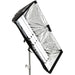 Astera SNAPBAG for 3 Tubes AX1 and Titan angle view open showing silver reflective interior with tube lights visible black fabric exterior on light stand white background