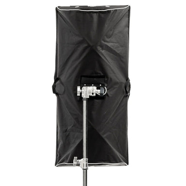 Astera SNAPBAG for 3 Tubes AX1 and Titan rear view closed black fabric exterior with mounting bracket hardware on light stand white background