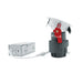 Moss LED 3-Inch Recessed Downlight Dim-To-Warm tilted angle view showing rotation feature with arrow on red spring clip aluminum junction box grey heat sink white trim white background