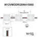 Moss LED 4-LED RGBW Waterproof Module 12V spec diagram showing 36mm module dimensions 12 modules per meter bare wire connector