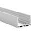 Moss LED ALLL5050D aluminum LED profile channel 2-meter closeup angled view showing cross-section internal channels and end cap detail white powder-coated extrusion on white background