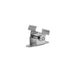 Moss LED ALM-2310 rotating clip silver metal front view showing channel grip tabs and screw mounting base for aluminum profile on white background