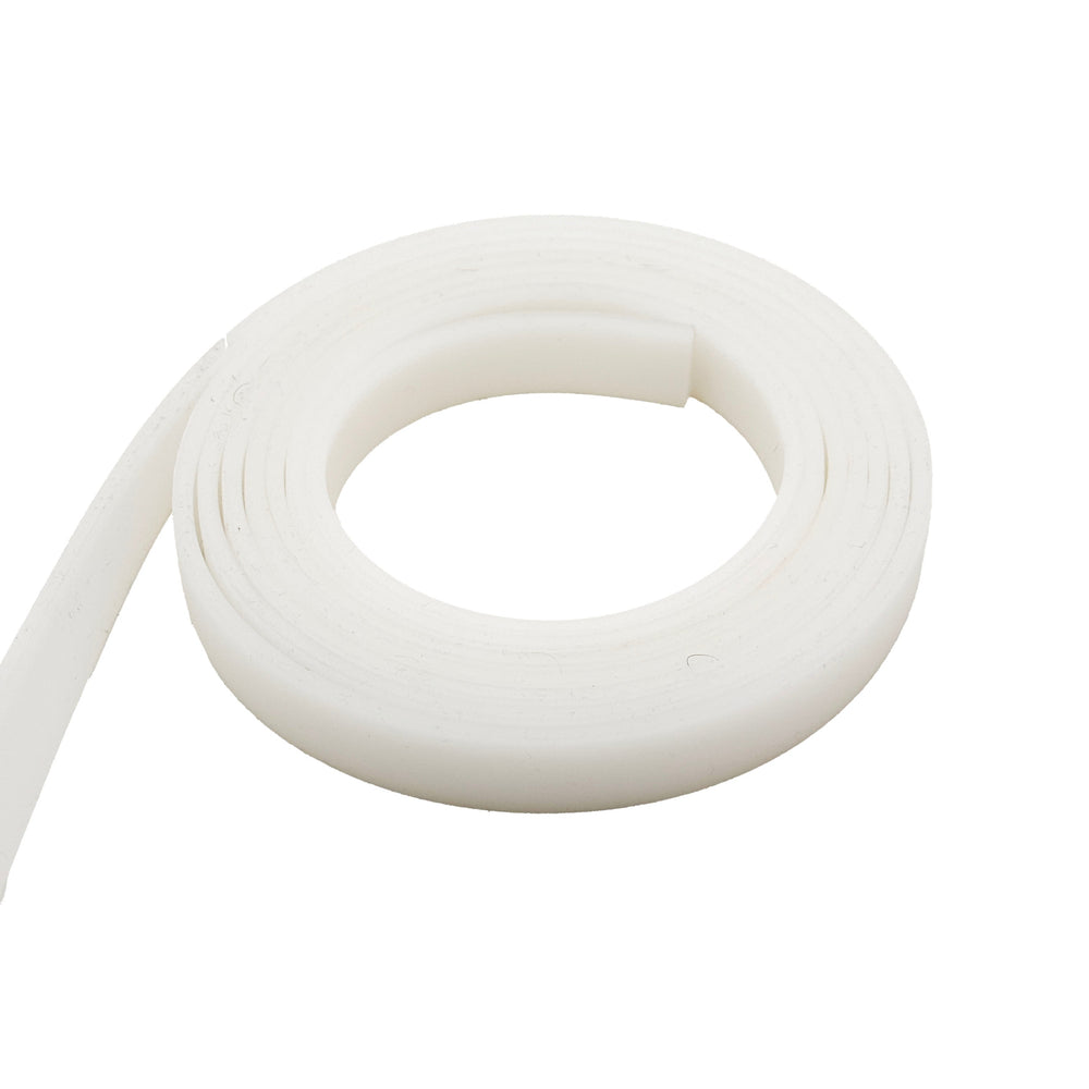 Moss LED ALSST-6114F flexible channel milky white silicone cover coiled in a loop showing flexible diffuser lens for aluminum channel white background
