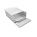 Moss LED ALSST-8035C aluminum channel with frosted cover partially open angle view showing channel body mounting plate and cover assembly silver white background