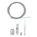 Moss LED Aluminum Channel 5460 aircraft cable suspension kit with steel cable ceiling anchor gripper and wall plug hardware on white background