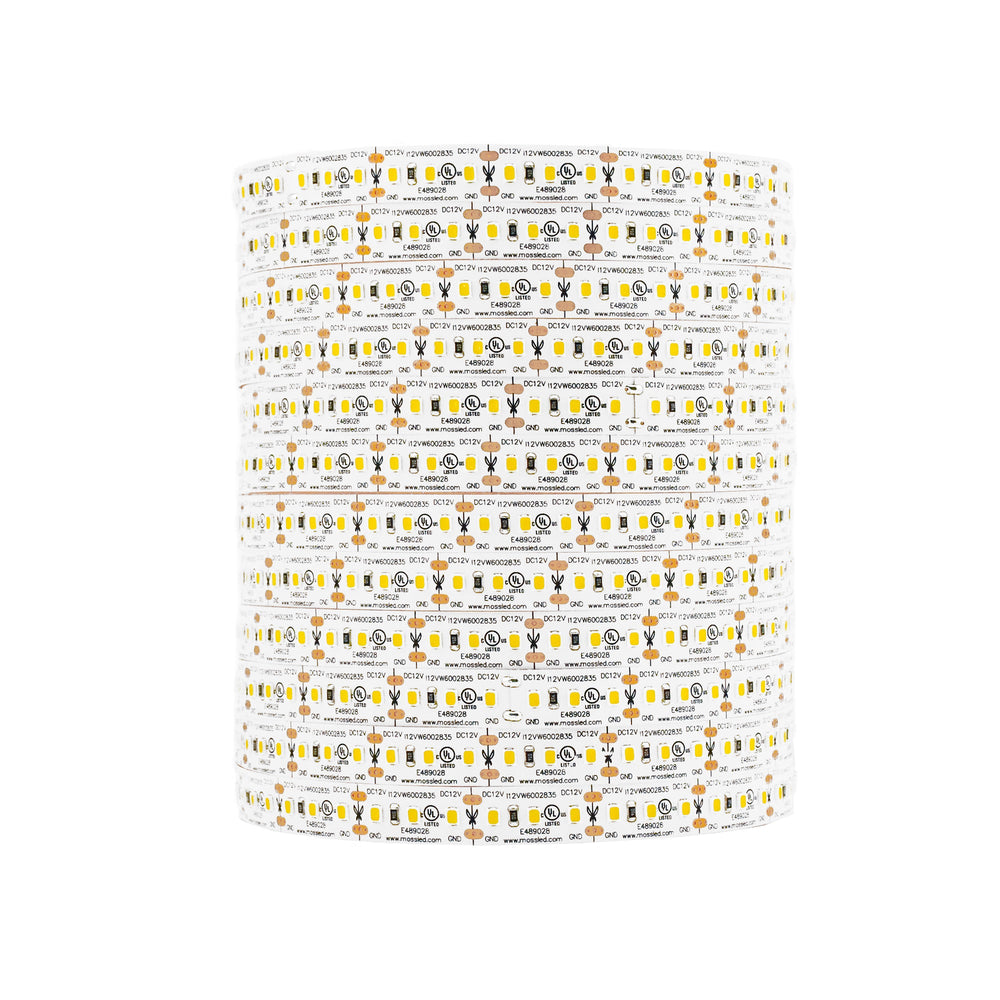 Moss LED FlexLED 120 White 12V 5600K CRI95 120 LED per metre coiled reel white background