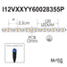 Moss LED FlexLED 120 White 12V spec diagram showing 2.5cm cut interval 120 LED per metre 12mm PCB and 5 pin connector