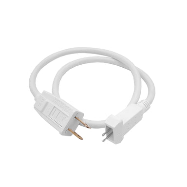 Moss LED FlexLED 120 VAC White LED end cap with 60CM lead wire and North American male plug white background