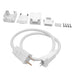 Moss LED FlexLED 120 VAC White LED end cap complete kit with components and 60CM male plug cable white background