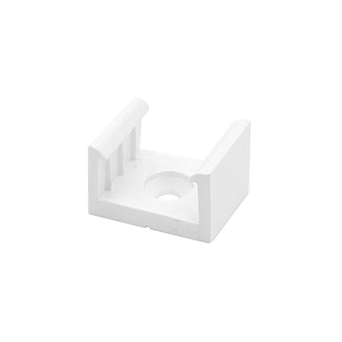 Moss LED FlexLED 120 VAC White LED mounting clip body close-up channel and screw hole white background