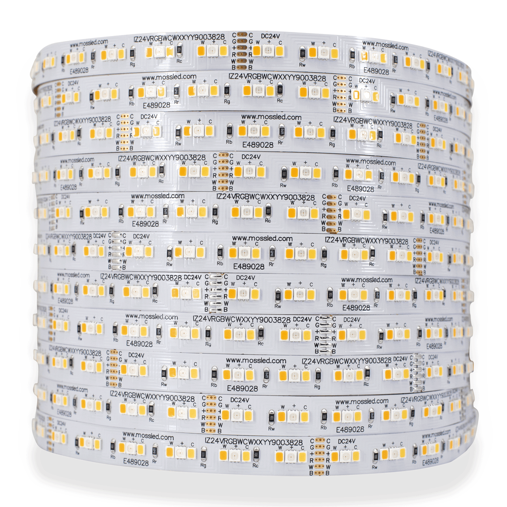 Moss LED FlexLED 180 RGB+WW+CW 24V 180 LED/m coiled reel white PCB white background