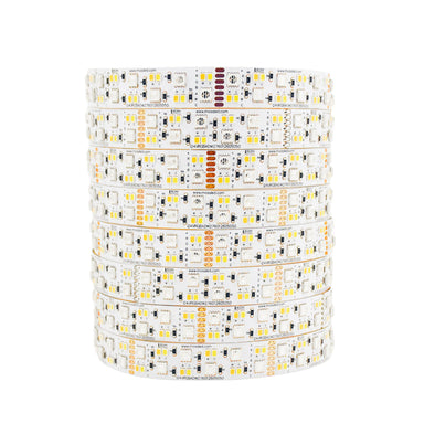 Moss LED FlexLED 252 RGBA+WW+CW 24V – 252 LED/m 6-channel RGB+Amber+WW+CW LED strip, dense coil close-up