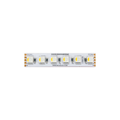 Moss LED FlexLED 96 RGB + White All-In-One 24V strip section flat view showing RGBW 5060 LEDs on white background