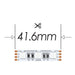 Moss LED FlexLED RGB 12V spec diagram showing 41.6mm cut interval with RGB 5050 LED chips