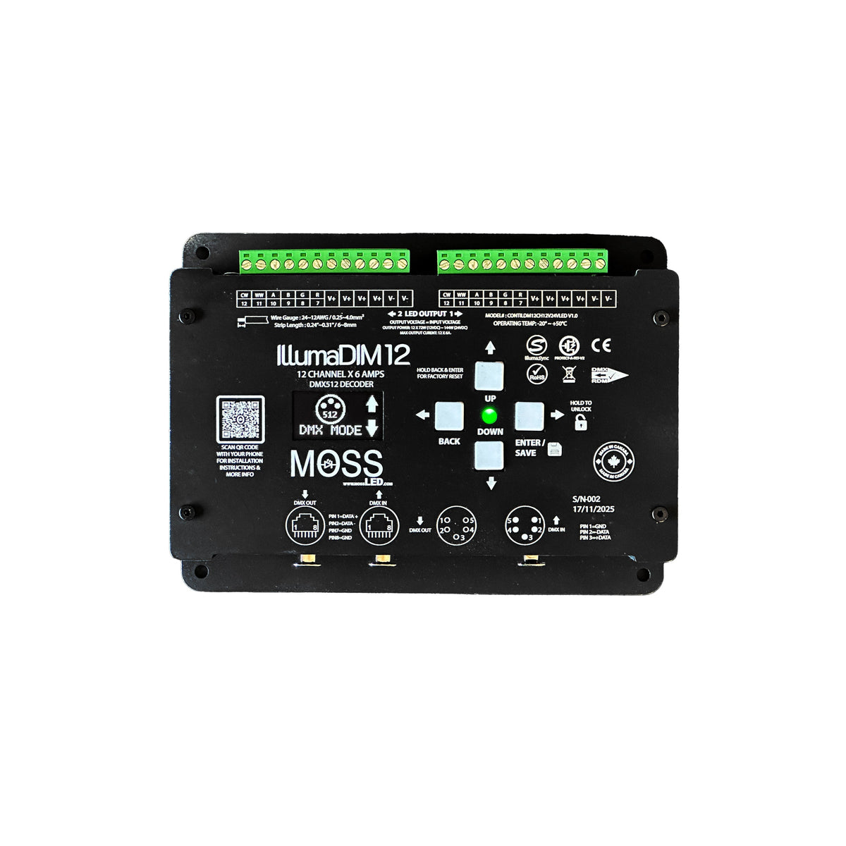 IllumaDIM 12 - 12-Channel DMX Dimmer — Moss LED