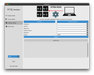 Moss LED IllumaSync software Settings Upload tab screenshot showing batch settings configuration with Frequency Gamma Status LED Display timeout Dithering and Profile dropdown menus Connect Discover Devices and Update buttons with Device List area Mac application window