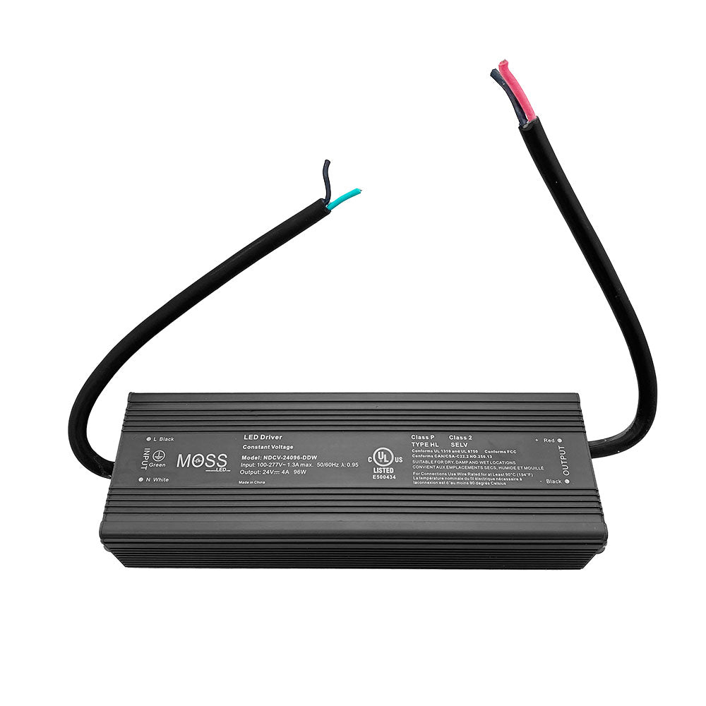 Moss LED NDCV-24096-DDW fanless metal housed power supply 96W 24V constant voltage LED driver