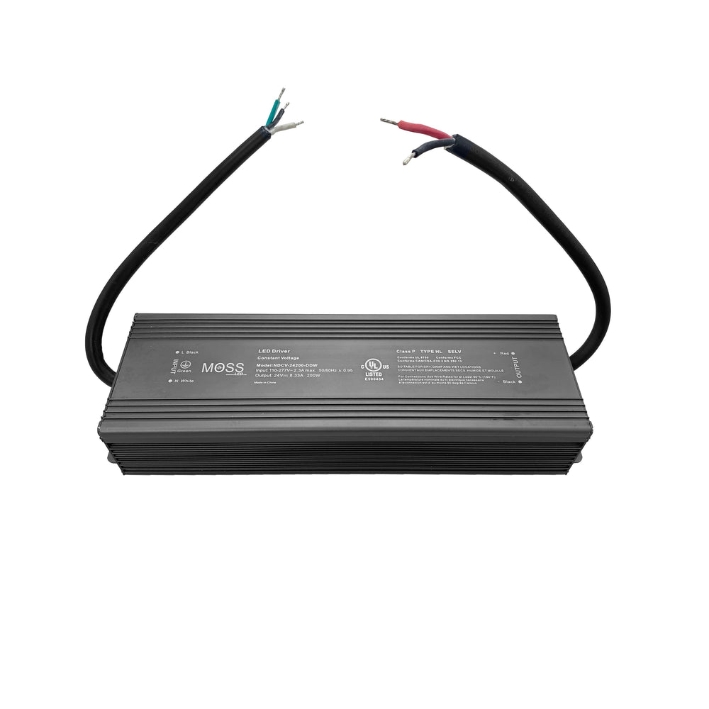 Moss LED NDCV-24200-DDW fanless metal housed power supply 200W 24V constant voltage LED driver