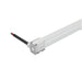Moss LED Neon FlexLED V4 connector left side bare end wire 2-conductor aluminum end cap with black and red wires white background