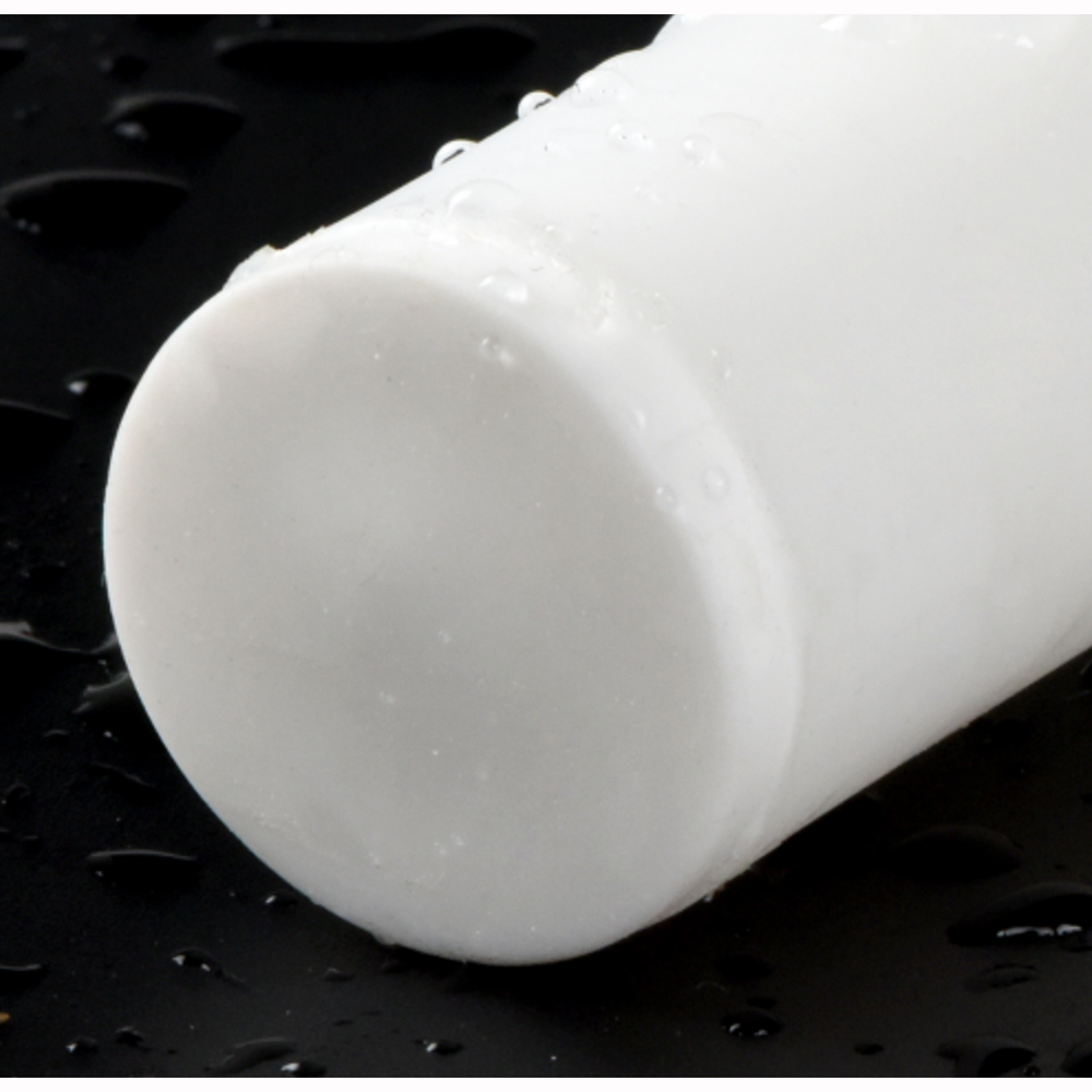 Moss LED OmniFlex 360 end cap closed white IP67 waterproof close-up wet dark background