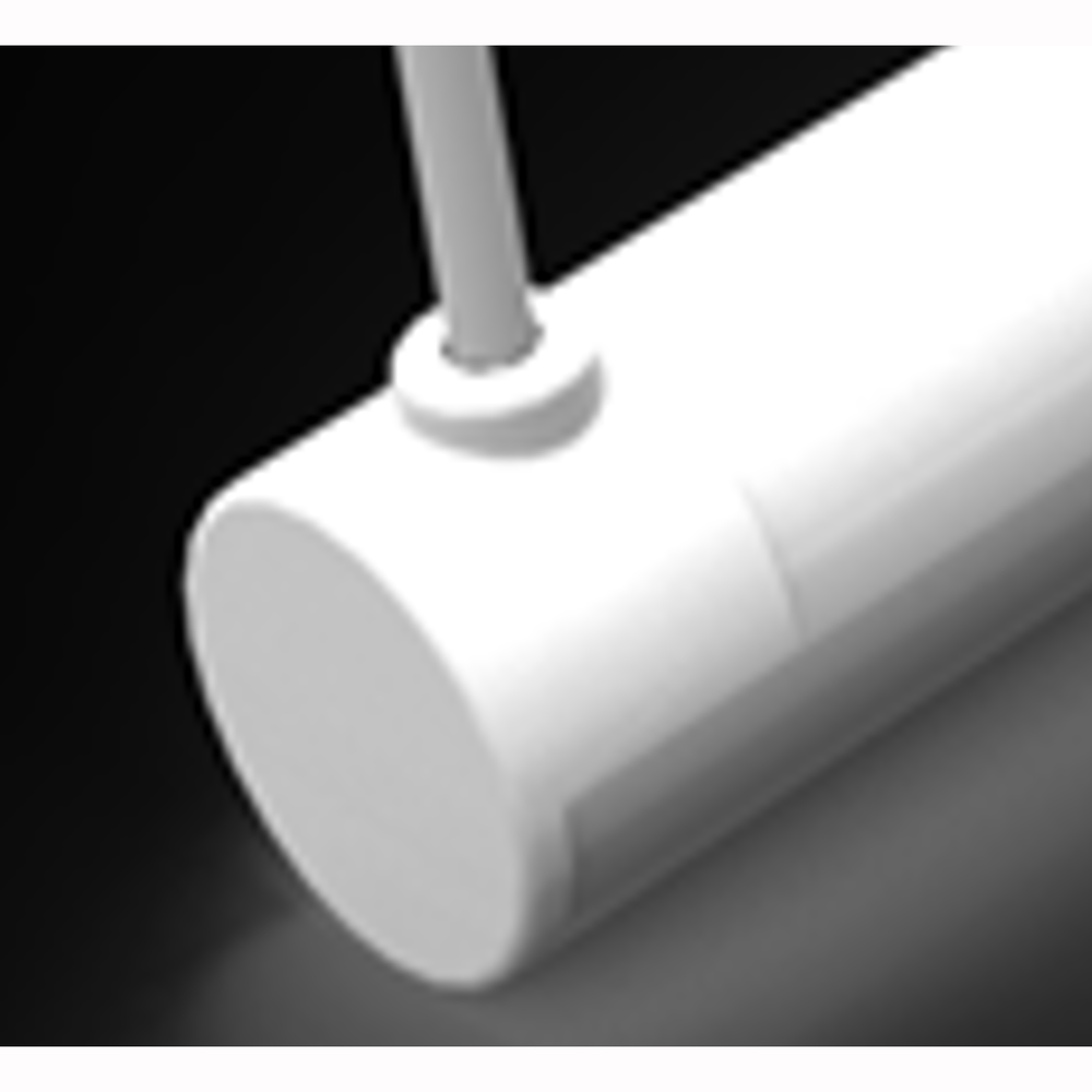 Moss LED OmniFlex 360 end cap side entry cable white installed on neon flex render dark background