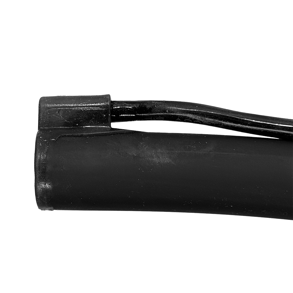 Moss LED OmniFlex 360 end cap side entry cable touring grade black installed on neon flex transparent background