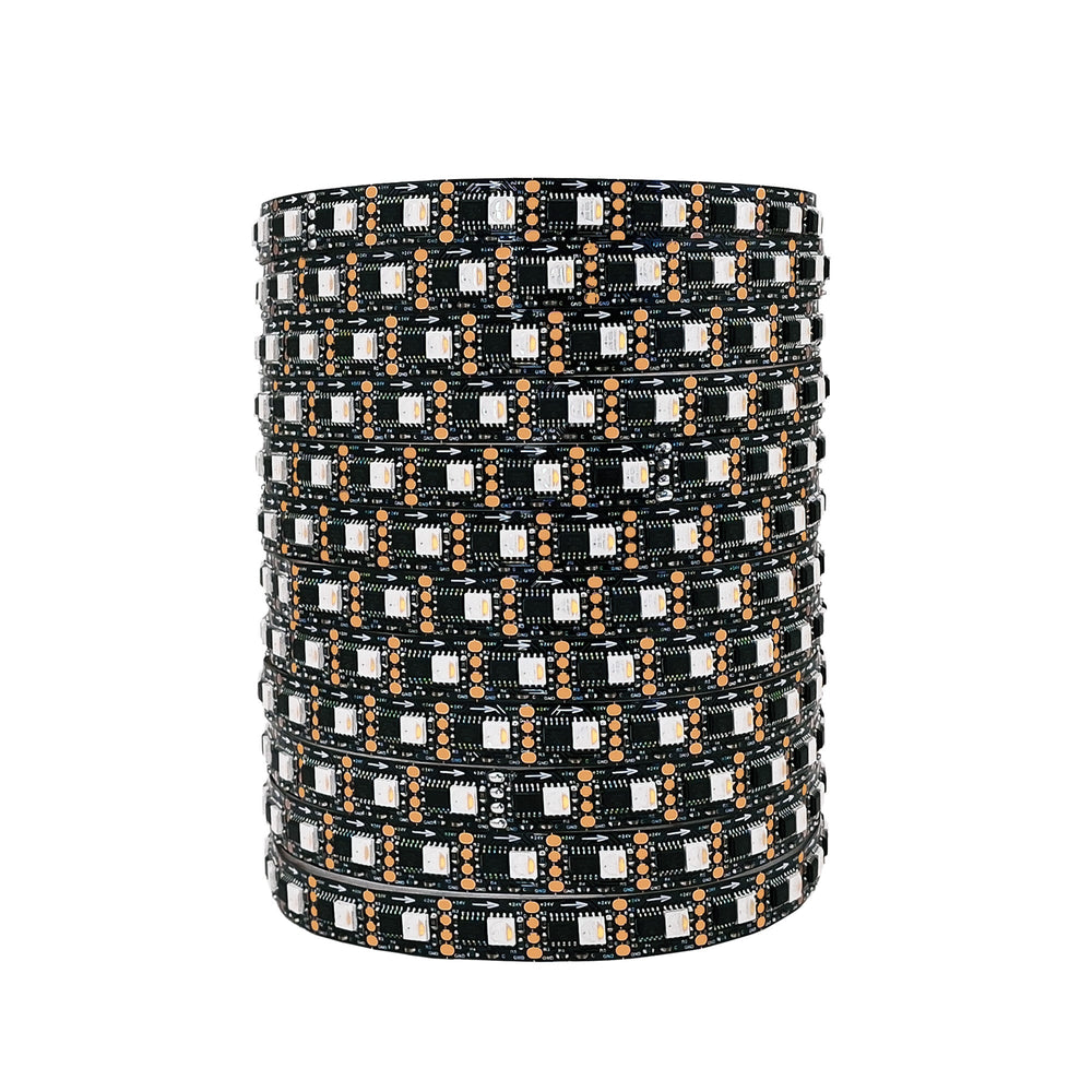 Moss LED Pixel FlexLED 24V RGBW high frequency individual control black PCB coiled reel white background