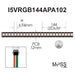 Moss LED Pixel FlexLED 5V RGB High Frequency 144 LED/m APA102 spec diagram 6.94mm cut 12mm PCB JST 4 pin connector