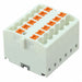Moss LED power distribution terminal block 12-connection white push-in connector angle view