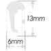 Moss LED SlimNeon FlexLED 12V cross-section profile spec diagram 13mm height 6mm width