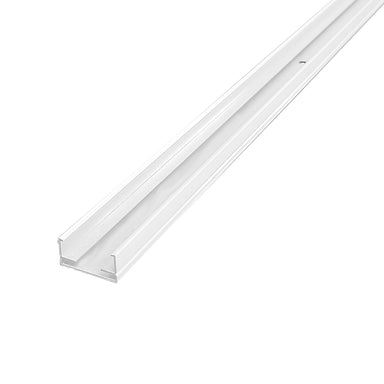 Moss LED SpotFlex LED mounting channel aluminum profile with clear snap-on cover lens for LED strip light protection angle view on white background