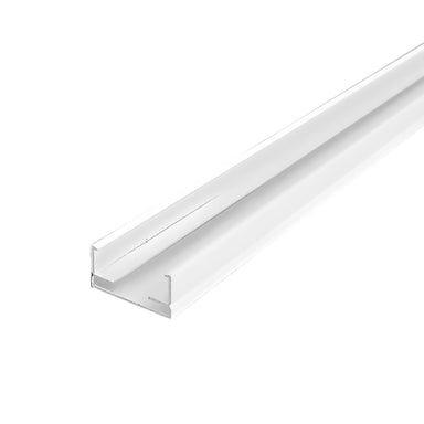 Moss LED SpotFlex LED mounting channel silver aluminum U-shaped profile for LED strip light installation angle view on white background