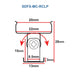 Moss LED SpotFlex rotating clip technical drawing with dimensions 20mm channel width 22mm clip width 28mm height 13mm base 8.5mm screw hole with rotation angle indicator