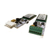 RC4 Wireless LumenDimPixMicro wireless DMX pixel driver two boards showing connector options JST 6-pin header and green Phoenix screw terminal with CRMX TiMo module on white background