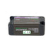 RC4Magic S3 DMX2dim 2-channel wireless dimmer bottom label view showing FCC, CE, and RoHS compliance markings, RC4Wireless contact information, black housing, white background