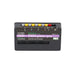 RC4 Wireless RC4Magic Series 3 DMX4dim-500 high power 4-channel wireless dimmer top angle view showing product label DMX RDM data port Anderson Powerpole connectors FCC ID CE marking Made in USA ventilation grille on black compact housing on white background