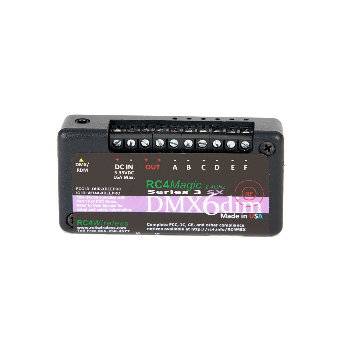 RC4Magic S3 DMX6dim 6-Channel Wireless Dimmer — Moss LED