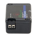 RC4 Wireless RC4Magic Series 3 DMXmrx miniature wireless DMX receiver angle view showing Phoenix connectors for dimmer output channels DC IN 5V-35VDC power input Series 3 branding blue stripe DMXmrx label Made in USA on black compact housing on white background