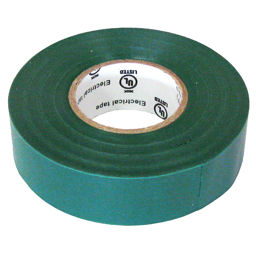 3M green vinyl electrical tape roll angled view 600V rated for wire insulation and cable color coding