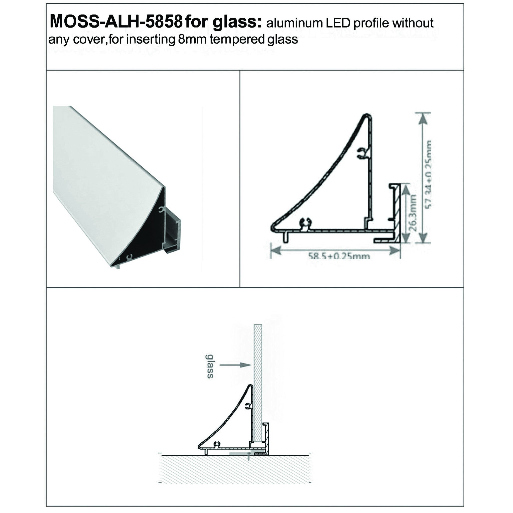 Aluminum Channel - MOSS-ALH-5858